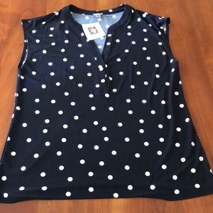 Blue and white dots top